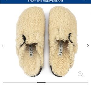 Birkenstock papillio Boston Big Buckle Platform real Shearling, size 7/7.5